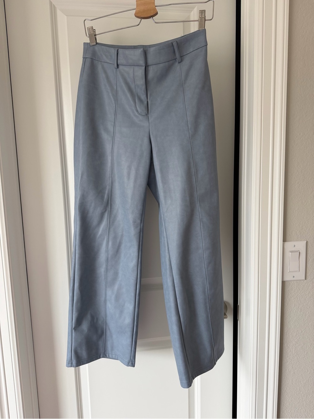 7 For All Mankind Light Blue Faux Leather Pants